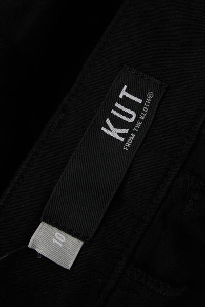 KUT from the Kloth Women Ankle Cropped Dress Pants Black Hook & Eye Size 10