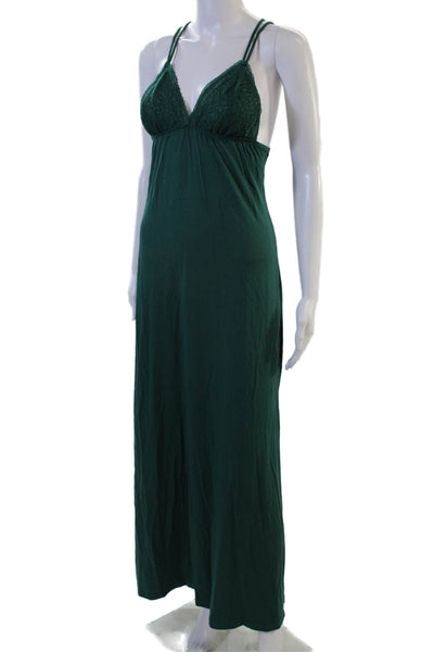 Naked Princess Womens Solid Sleepwear Dress Green Size M