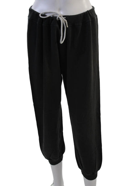 The Great Unisex Cropped Jogger Sweatpants Black Cotton Drawstring Size 3