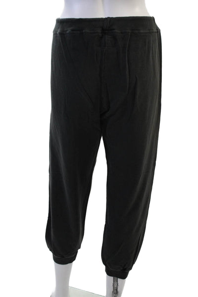 The Great Unisex Cropped Jogger Sweatpants Black Cotton Drawstring Size 3