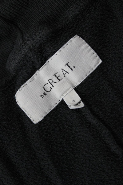 The Great Unisex Cropped Jogger Sweatpants Black Cotton Drawstring Size 3