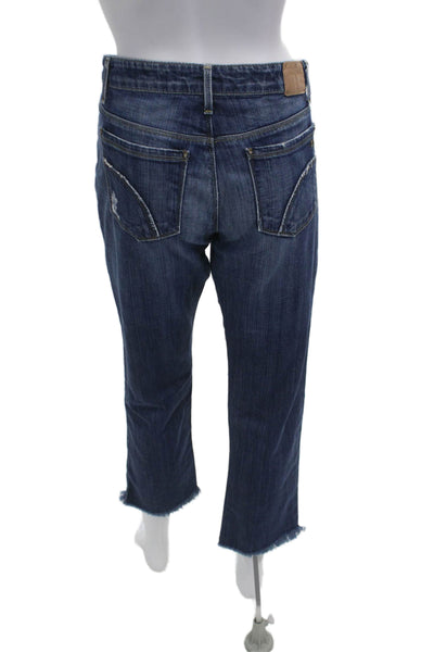 Joes Women Boyfriend Cropped Jeans Dark Blue Low Rise Button Size 27
