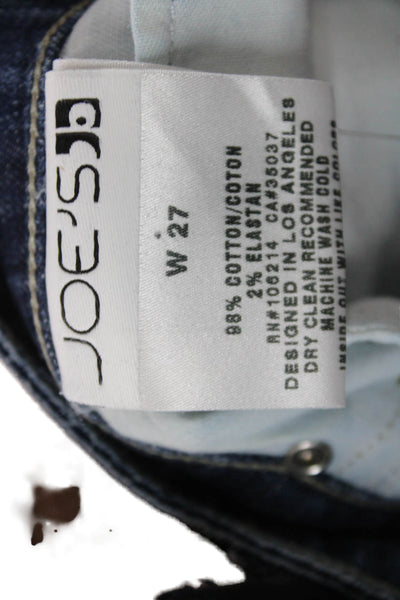 Joes Women Boyfriend Cropped Jeans Dark Blue Low Rise Button Size 27