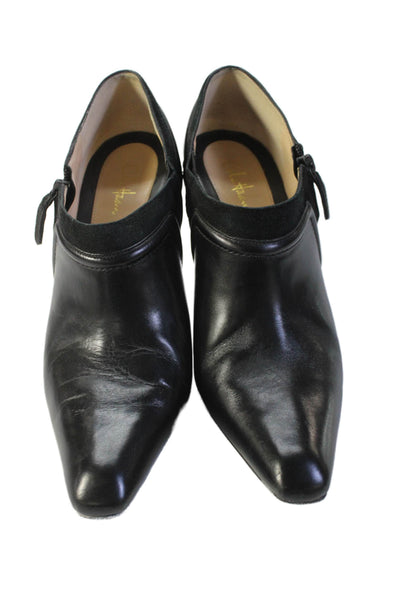 Cole Haan Womens Leather Pointed Toe Zippered Detail Heels Black Size 7.5