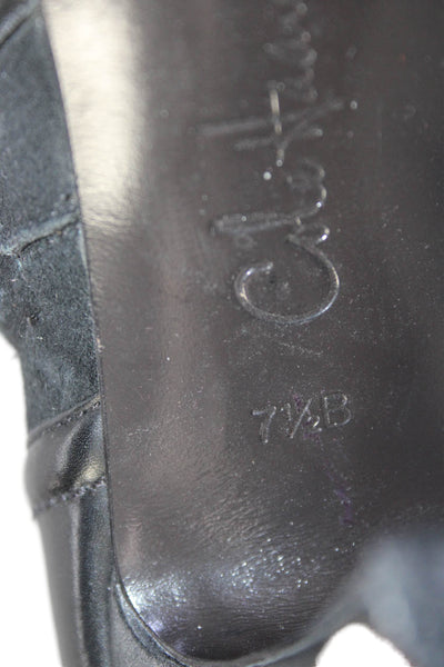 Cole Haan Womens Leather Pointed Toe Zippered Detail Heels Black Size 7.5