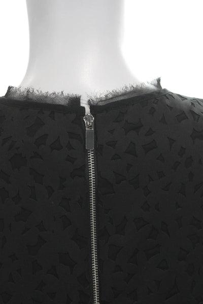 Elizabeth and James Womens Geometric Black Crewneck Sleeveless Tank Zip Size S