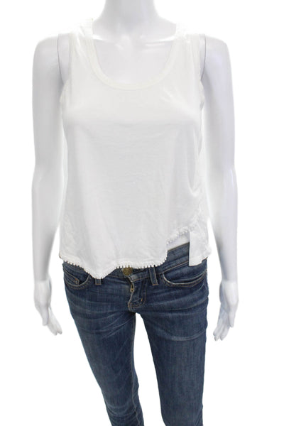 Derek Lam 10 Crosby Women White Cropped Cotton Tank Sleeveless Size XS