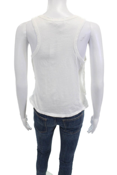 Derek Lam 10 Crosby Women White Cropped Cotton Tank Sleeveless Size XS