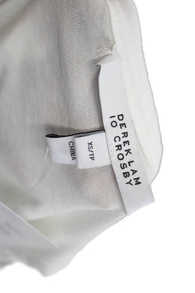 Derek Lam 10 Crosby Women White Cropped Cotton Tank Sleeveless Size XS