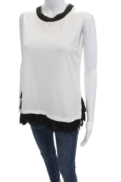 Grey Jason Wu Women Ringer Tank Black Modal Blend Sleeveless Crew Neck Size S