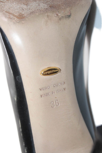 Sergio Rossi Womens Patent Leather Pumps Black Size 36 6