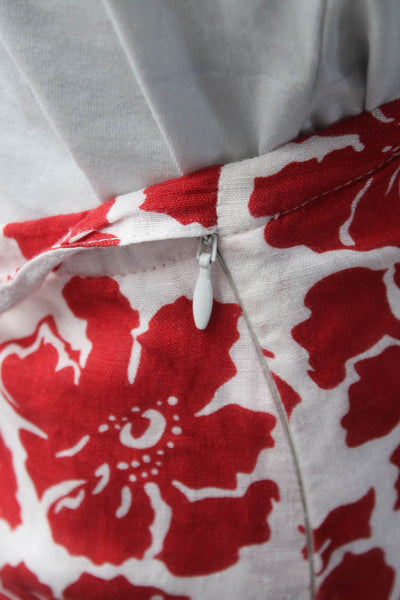 Faithfull The Brand Womens Floral Print Blouse Skort Set White Red Size 2/4