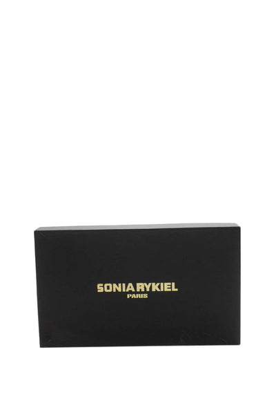 Sonia Rykiel Womens Block Heel Lace Up Peep Toe Pumps Black Patent Leather 39