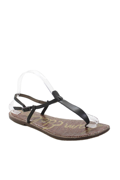 Sam Edelman Womens Ankle T Strap Sandals Black Leather Size 9.5