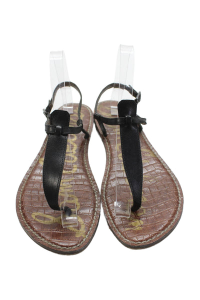 Sam Edelman Womens Ankle T Strap Sandals Black Leather Size 9.5