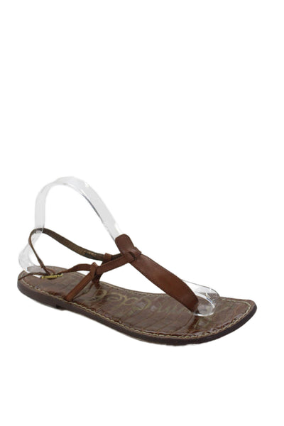 Sam Edelman Womens Ankle T Strap Sandals Brown Leather Size 9.5