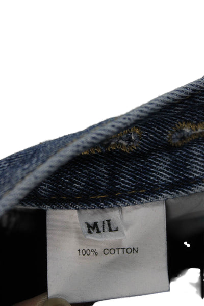 Edition Unisex Cropped High Rise Solid Black Cotton Pants 30 Inseam Size M