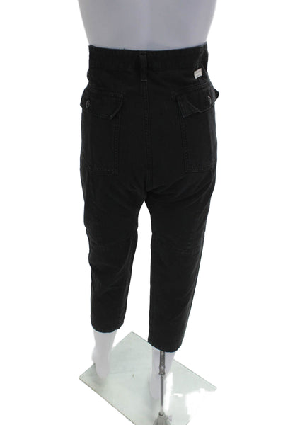 Citizens of Humanity Unisex Cropped Cargo Black Cotton Pants Size 29