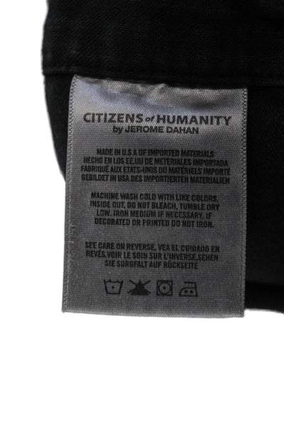 Citizens of Humanity Unisex Cropped Cargo Black Cotton Pants Size 29