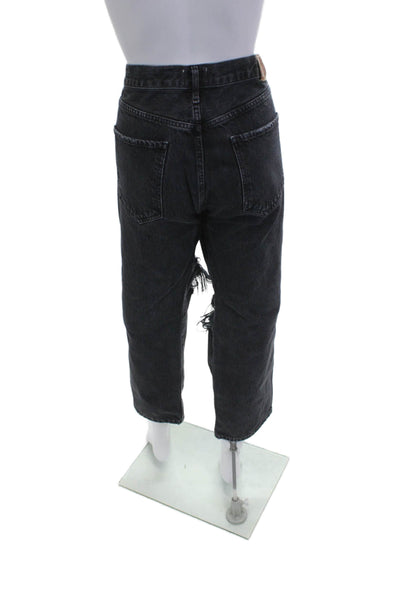 Citizens of Humanity Unisex Cropped Straight High Rise Jeans Dark Gray Size 30