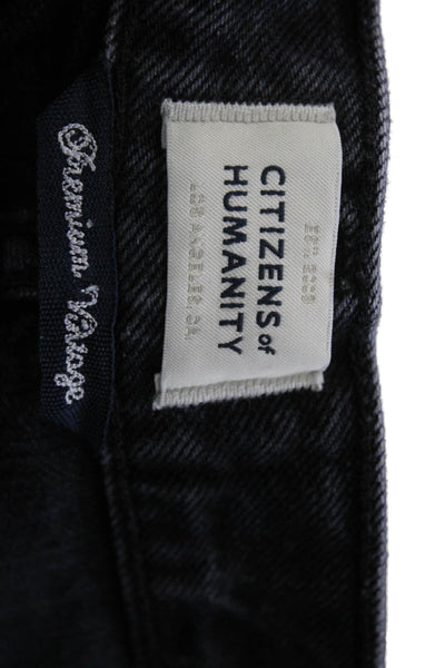 Citizens of Humanity Unisex Cropped Straight High Rise Jeans Dark Gray Size 30