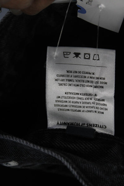 Citizens of Humanity Unisex Cropped Straight High Rise Jeans Dark Gray Size 30