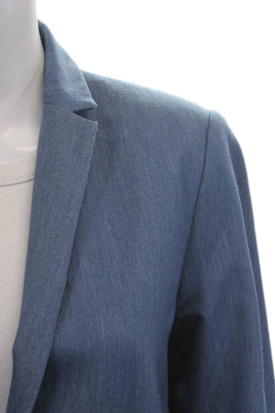 T Tahari Unisex Blue Collared Button Long Sleeve Classic Blazer Size 8