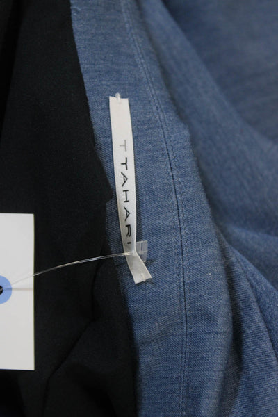 T Tahari Unisex Blue Collared Button Long Sleeve Classic Blazer Size 8
