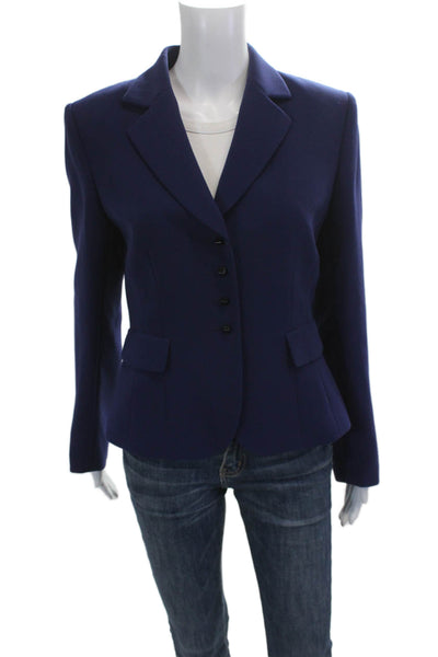 Tahari Levine Women Dark Blue Polyester Classic Blazer Long Sleeve Size 8