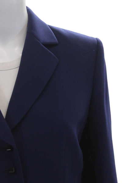 Tahari Levine Women Dark Blue Polyester Classic Blazer Long Sleeve Size 8