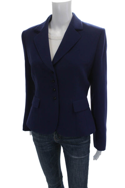 Tahari Levine Women Dark Blue Polyester Classic Blazer Long Sleeve Size 8