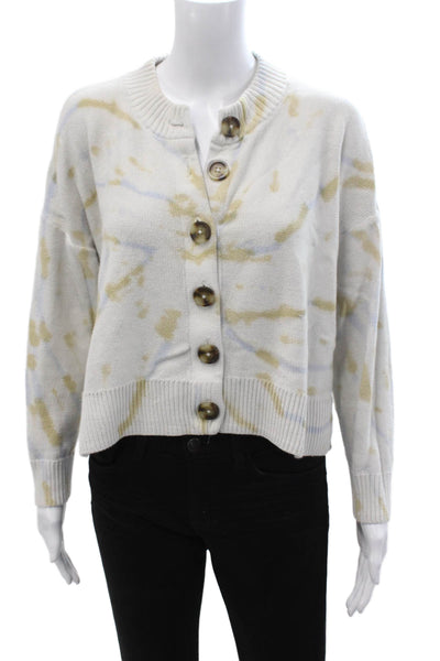 Madewell Unisex White 100% Cotton Crew Neck Cardigan Button Long Sleeve Size M