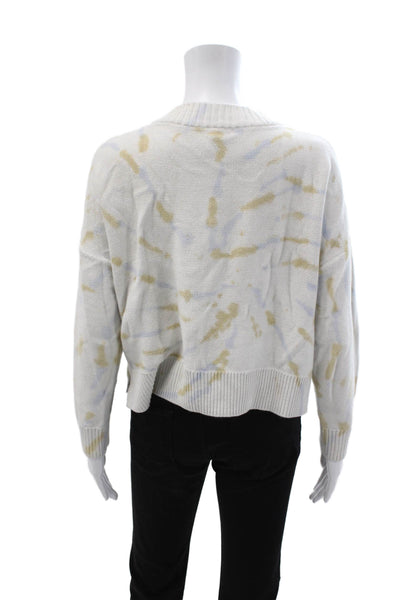 Madewell Unisex White 100% Cotton Crew Neck Cardigan Button Long Sleeve Size M