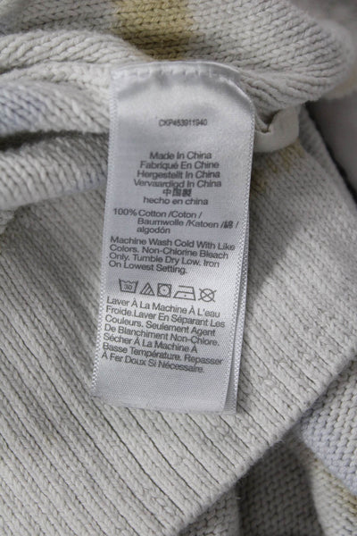 Madewell Unisex White 100% Cotton Crew Neck Cardigan Button Long Sleeve Size M