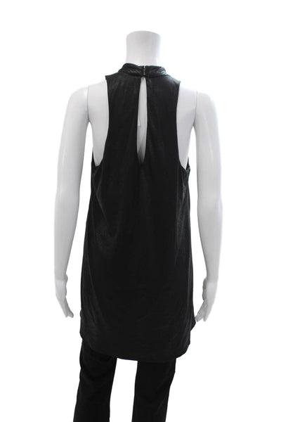 Olivaceous Women Tunic Tank Black Mock Neck Sleeveless Gothic Size M