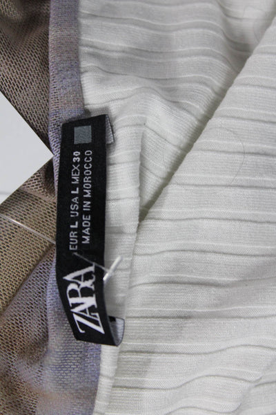 Zara Womens Bohemian Beige Tank Top Sleeveless Size L