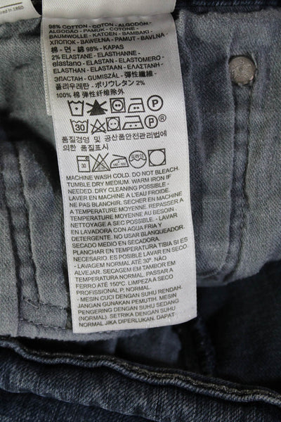 Levis Mens Straight Dark Blue Jeans Button Fly 98% Cotton 2% Elastane Size 40