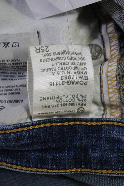 AG Adriano Goldschmied Womens Ankle Skinny Jeans Dark Blue Button Size 25