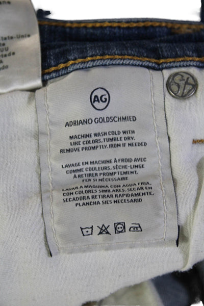 AG Adriano Goldschmied Womens Ankle Skinny Jeans Dark Blue Button Size 25