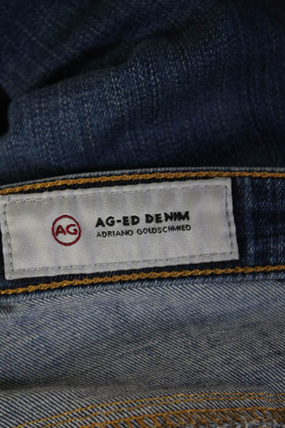 AG Adriano Goldschmied Womens Ankle Skinny Jeans Dark Blue Button Size 25
