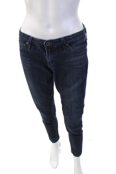 AG Adriano Goldschmied Womens Skinny Ankle Jeans Dark Blue Low Rise Size 25
