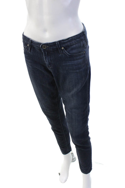 AG Adriano Goldschmied Womens Skinny Ankle Jeans Dark Blue Low Rise Size 25