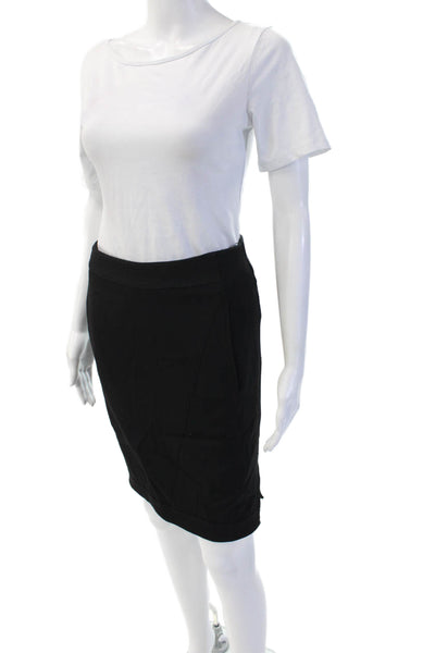 Helmut Lang Women Black Straight Pencil Mini Skirt Size 0
