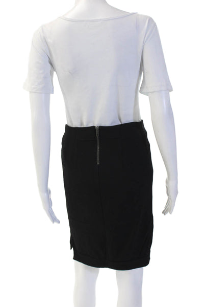 Helmut Lang Women Black Straight Pencil Mini Skirt Size 0
