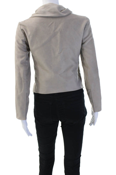 Helmut Lang Womens Gray Mock Neck Jacket Viscose Cotton LongSleeve Size S