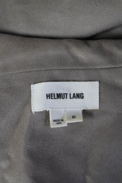 Helmut Lang Womens Gray Mock Neck Jacket Viscose Cotton LongSleeve Size S
