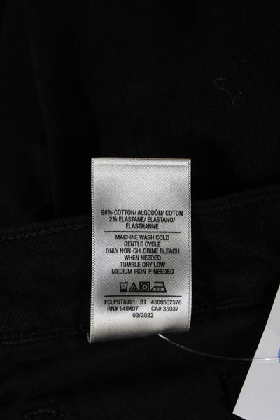 Favorite Daughter Womens Black Cropped Ankle Pants Mid Rise Button Size 29