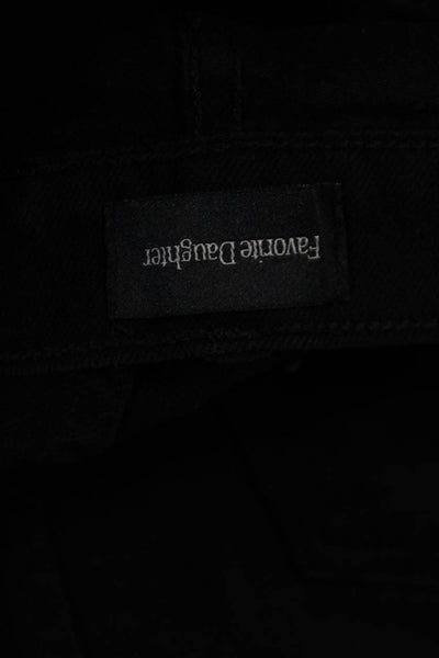 Favorite Daughter Womens Black Cropped Ankle Pants Mid Rise Button Size 29
