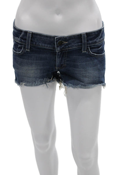 Siwy Unisex Dark Blue Button Shorts 98% Cotton 2% Spandex Size 27