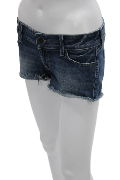 Siwy Unisex Dark Blue Button Shorts 98% Cotton 2% Spandex Size 27